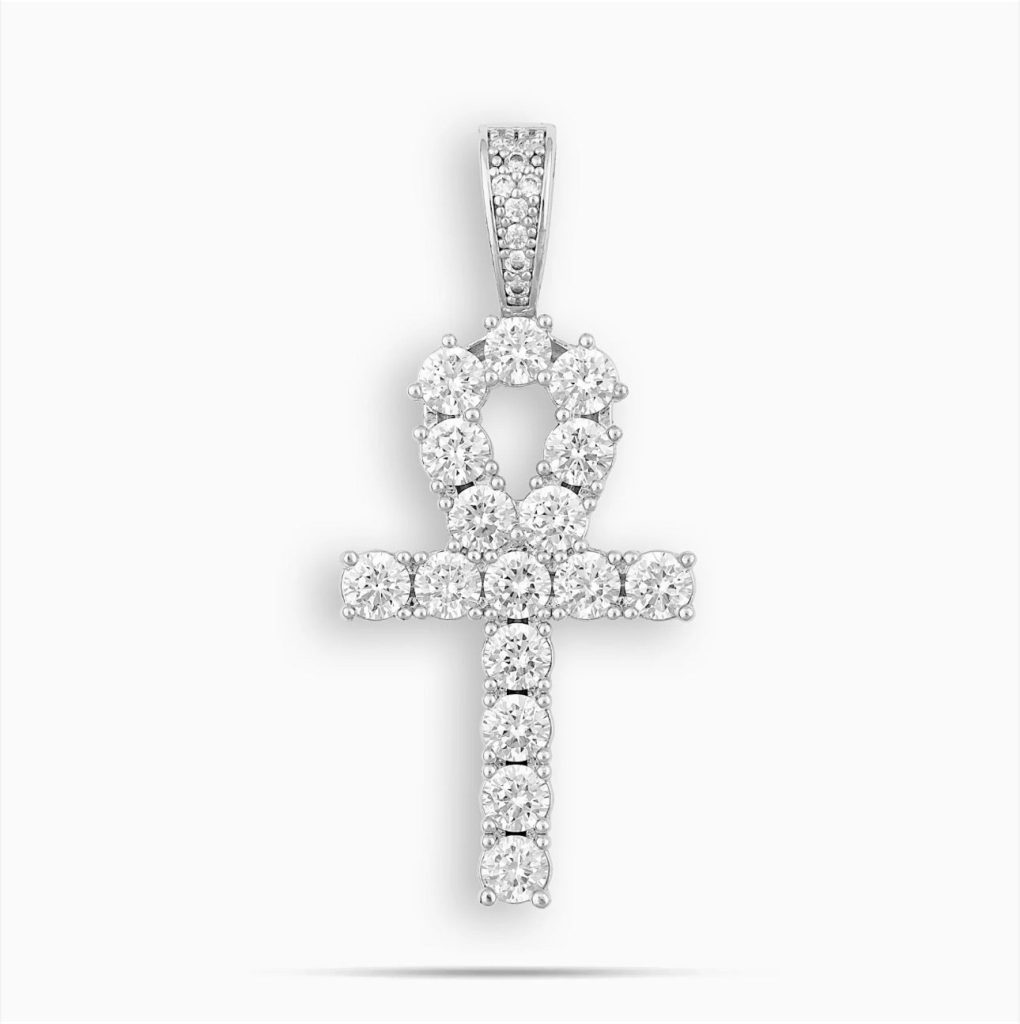 white gold ankh pendant