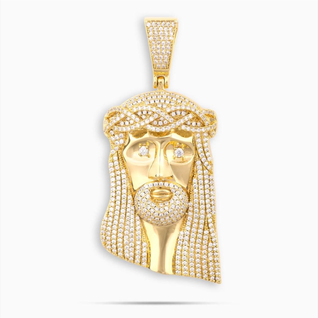 gold jesus piece pendant