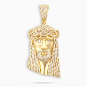 gold jesus piece pendant