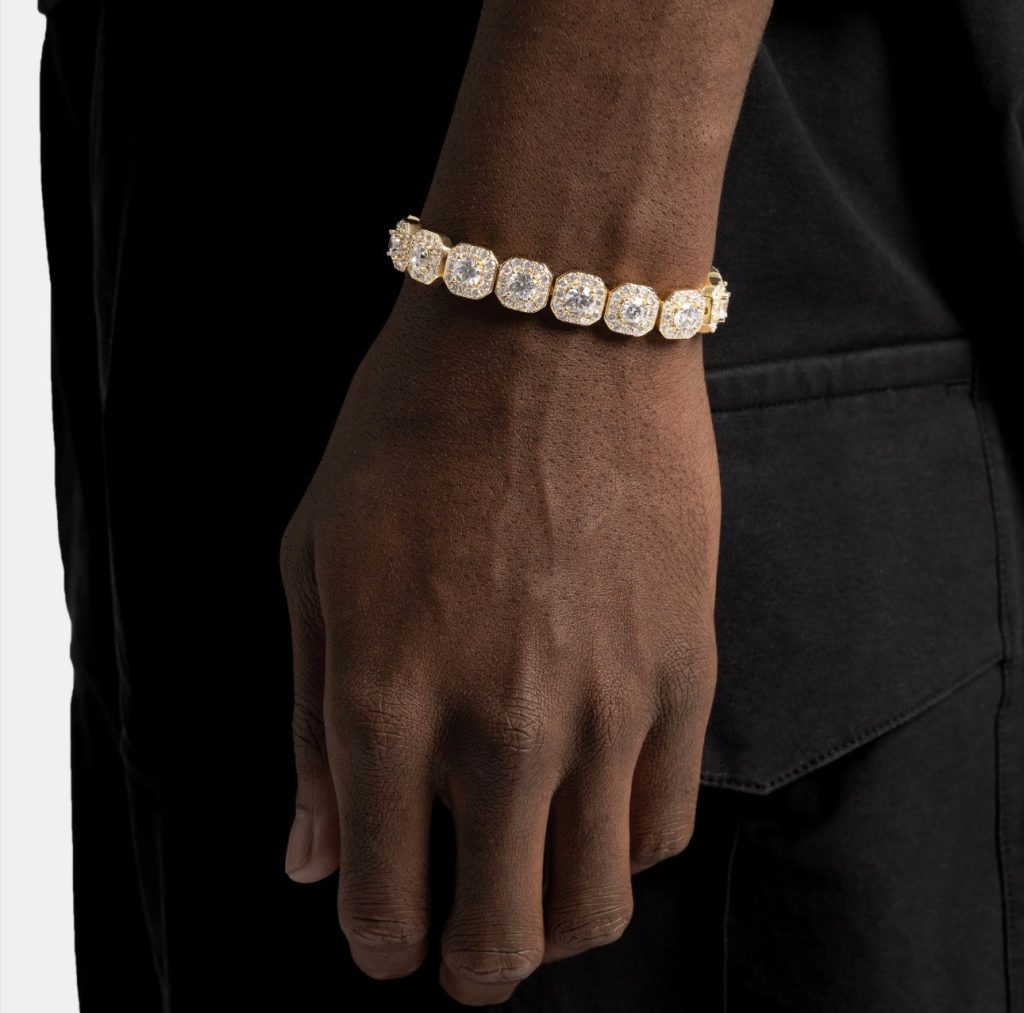 clustered tennis bracelet gold