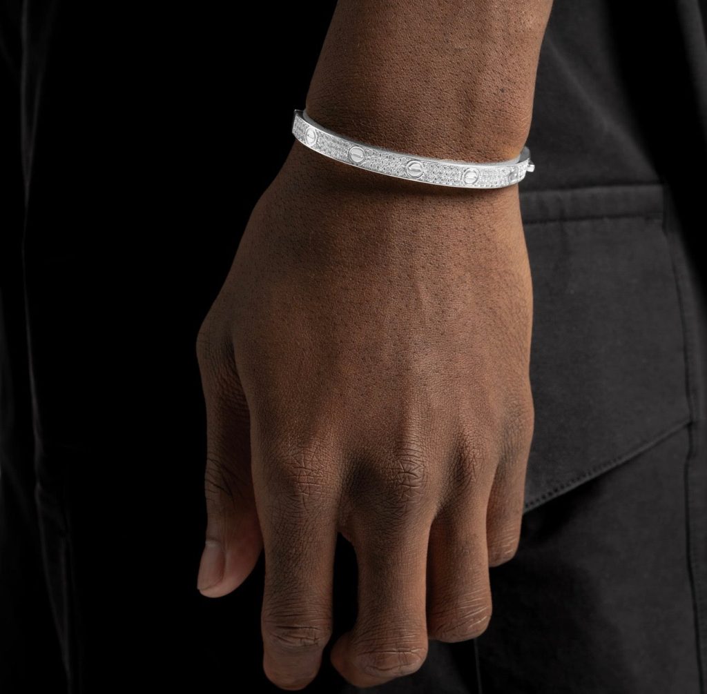 SHOP ALL iced band bracelet (white gold)