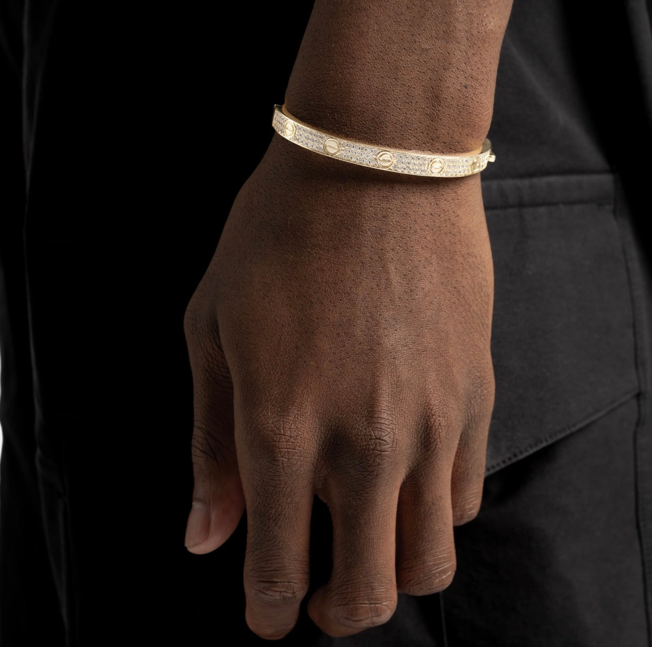 iced band bracelet (gold) iced band bracelet (gold)