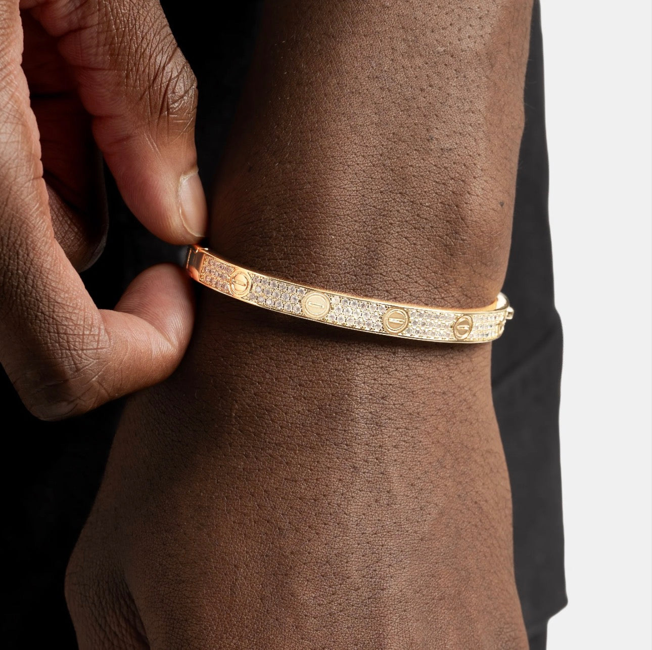 iced band bracelet (gold) iced band bracelet (gold)