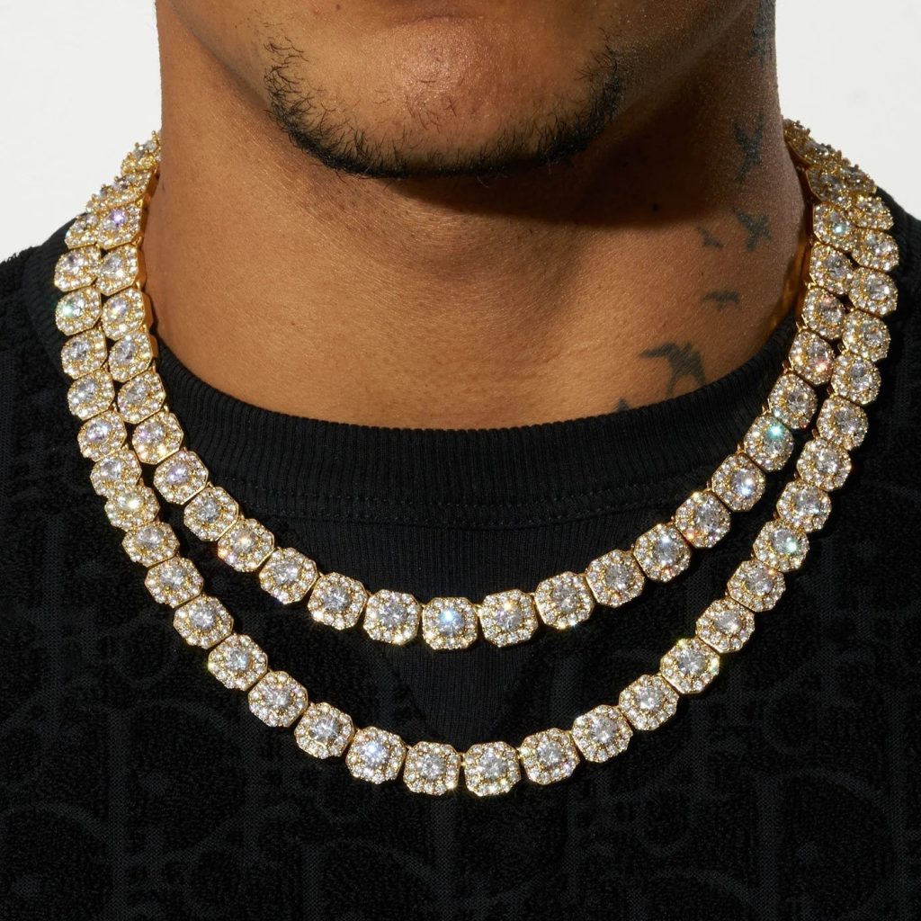 CHAINS clustered tennis chain (gold)