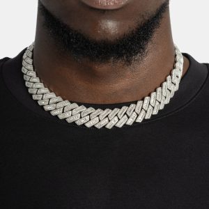 baguette kingdom cuban link ( white gold)