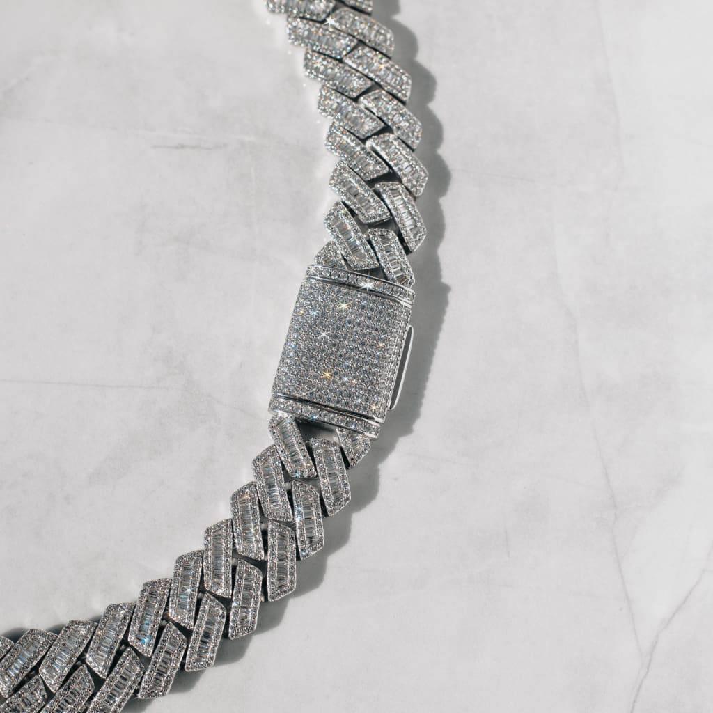 baguette kingdom cuban link ( white gold) baguette kingdom cuban link ( white gold)