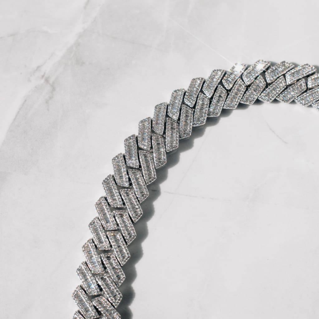 baguette kingdom cuban link ( white gold) baguette kingdom cuban link ( white gold)