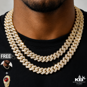 buy the cuban link + get 2 pieces free | white gold[br] everything below is included: [br] cuban link chain[br] tennis chain [br] kingdom built presidential watch [br](cz stones & 18k white gold plated)[br] 10mm